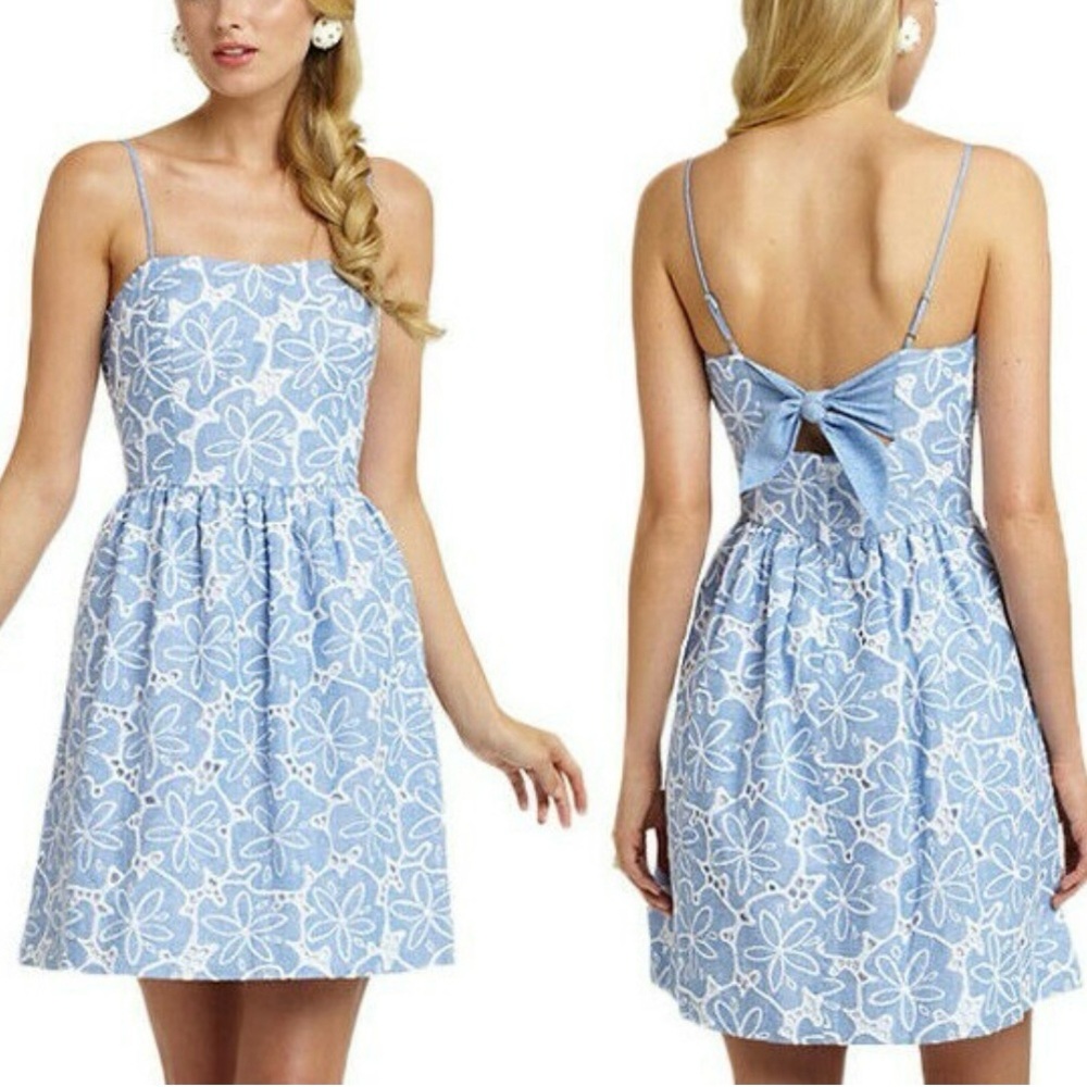 Lilly Pulitzer Bethany Tide Blue Eyelet Sundress